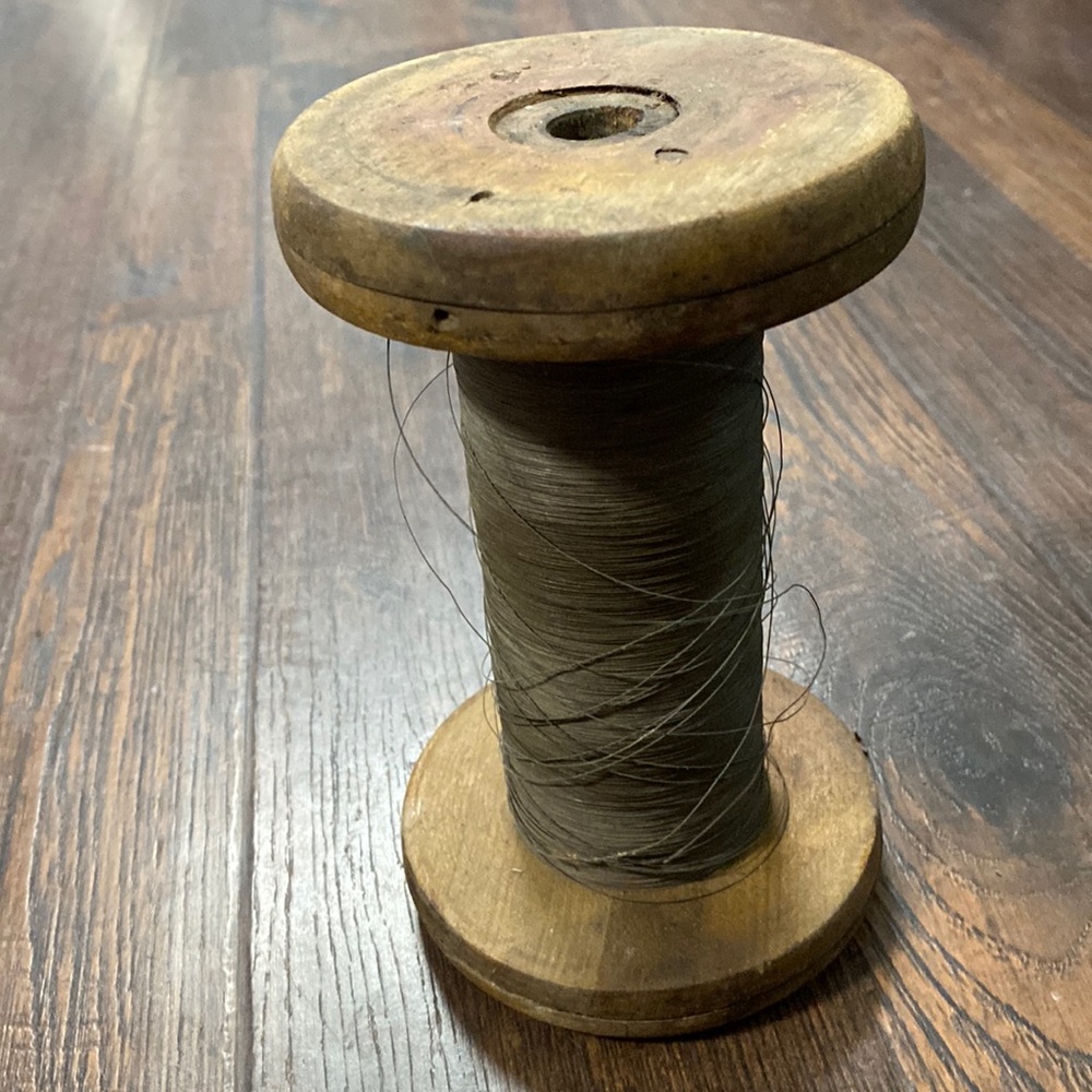 Antique spool with wire